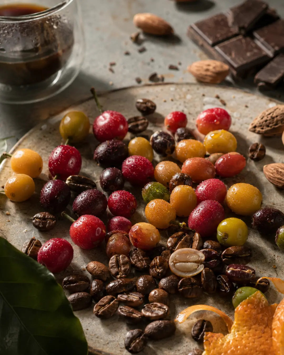 Café exótico colombiano de especialidad y variedades únicas
