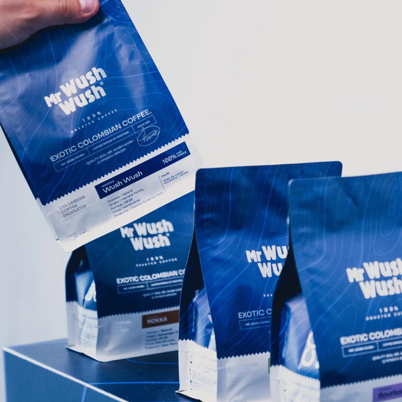 Bolsas de café de origen colombiano Mr Wush Wush